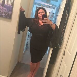 Torrid Black Asymmetrical Tie Front Top